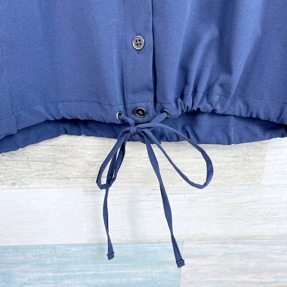 Columbia Firwood Crossing Activewear Shirt Blue Drawstring Waist Womens Medium - Picture 4 of 9